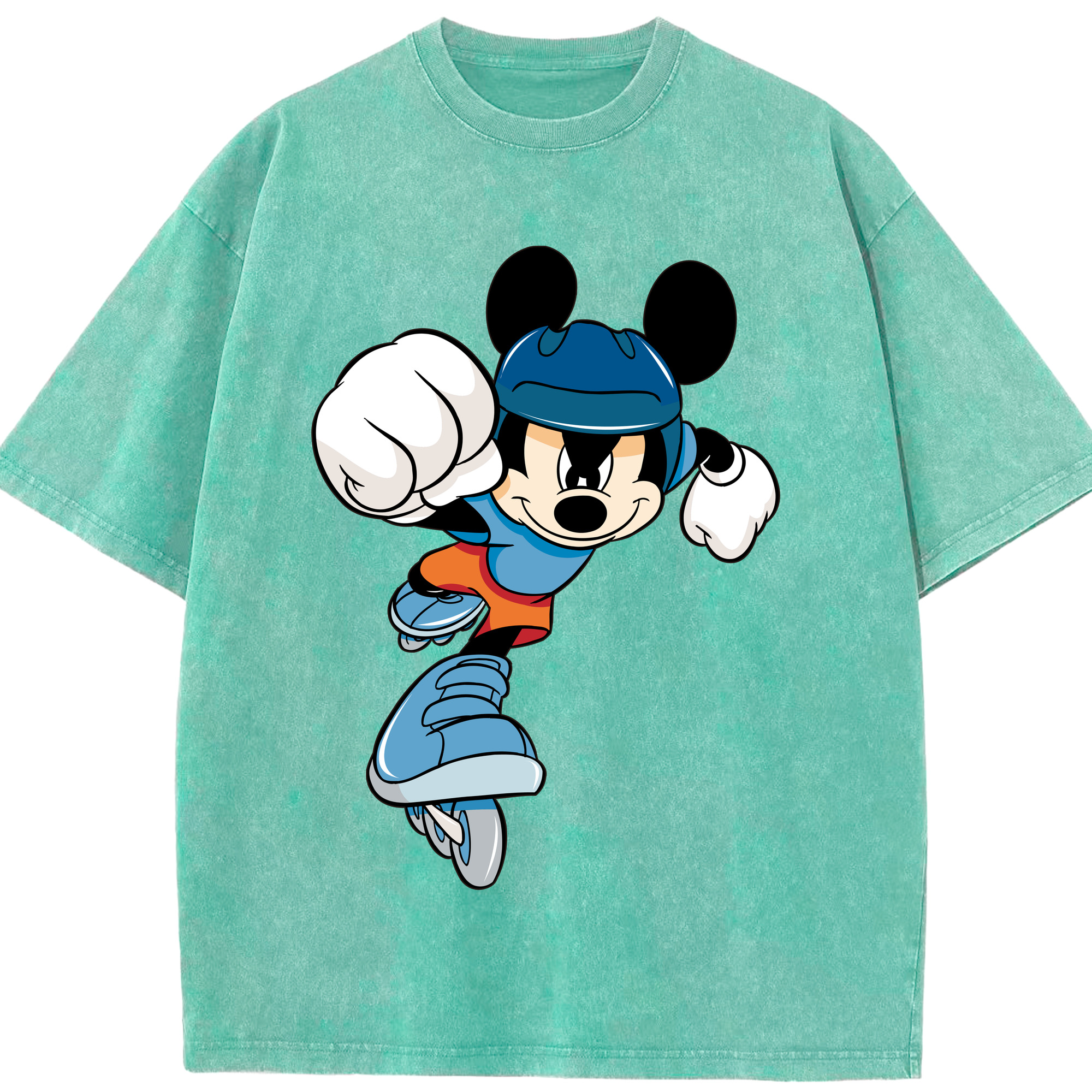 （画像用） ミッキーマウス Mickey Mouse 綿100% ヴィンテージ風 半袖Tシャツ（フロントプリント）
